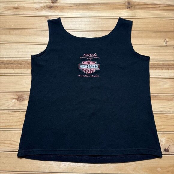 Vintage 2005 Harley Davidson Denali Wasilla Alaska Floral Edgy Tank Top - Medium - Picture 6 of 8